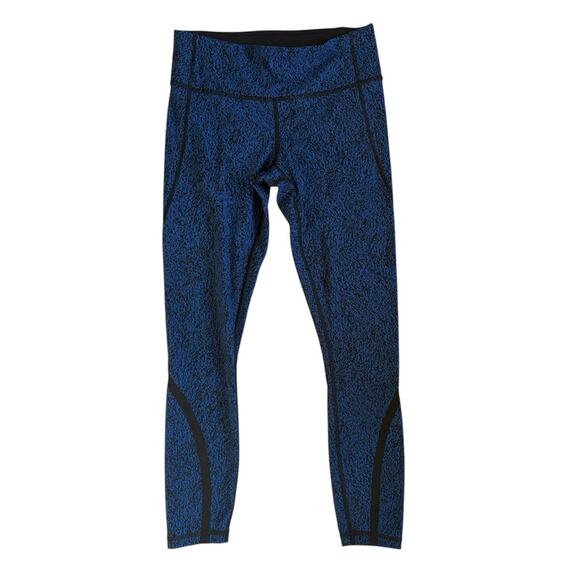 Lululemon Blue Black Leggings Size 4 - Picture 2 of 4
